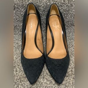 COACH Black Monogram Pumps
